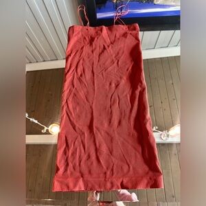 Out from Under Ribbed Tube Dress Strappy S Burnt Orange Seamless